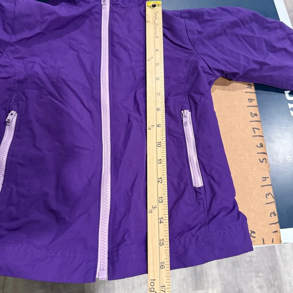 Lands End Kids Purple Hooded Rain Jacket‎ Windbreaker Size Small 4
